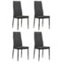 vidaXL Dining Chairs 4 pcs Dark Grey Fabric