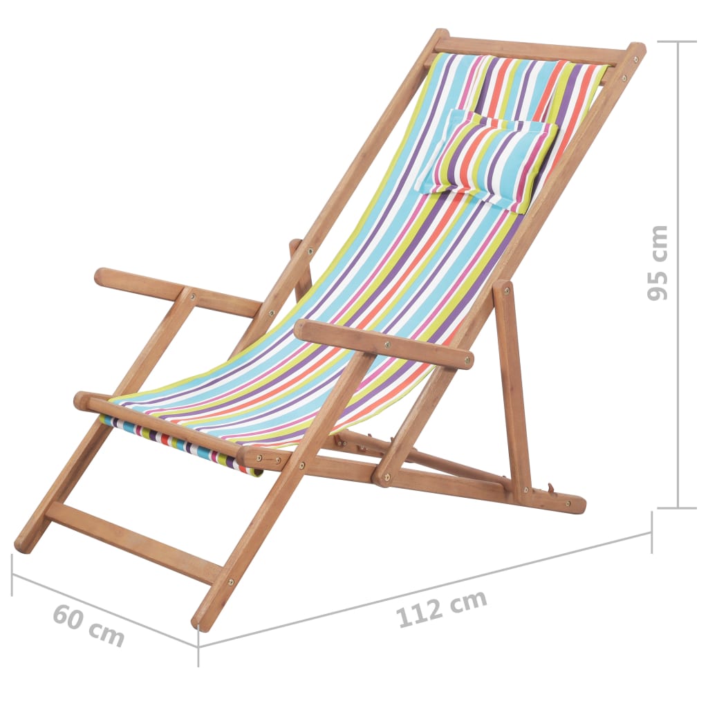 8718475613749_g_en_hd_12 vidaXL Folding Beach Chair Fabric and Wooden Frame Multicolour - Image 13