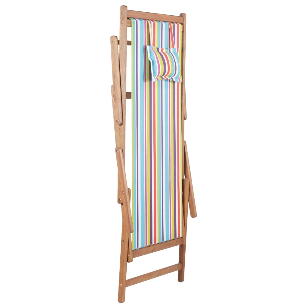 8718475613749_g_en_hd_3 vidaXL Folding Beach Chair Fabric and Wooden Frame Multicolour - Image 4
