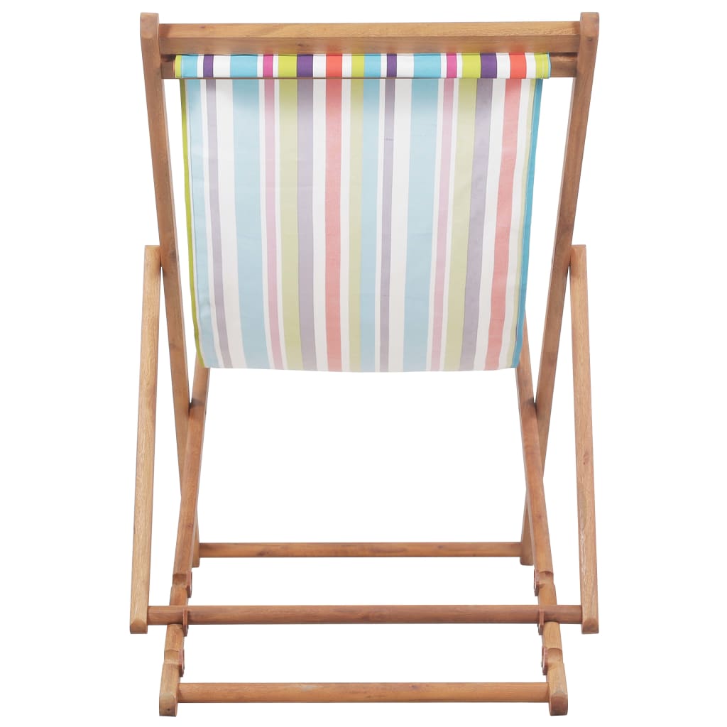 8718475613787_g_en_hd_1 vidaXL Folding Beach Chair Fabric and Wooden Frame Multicolour - Image 2