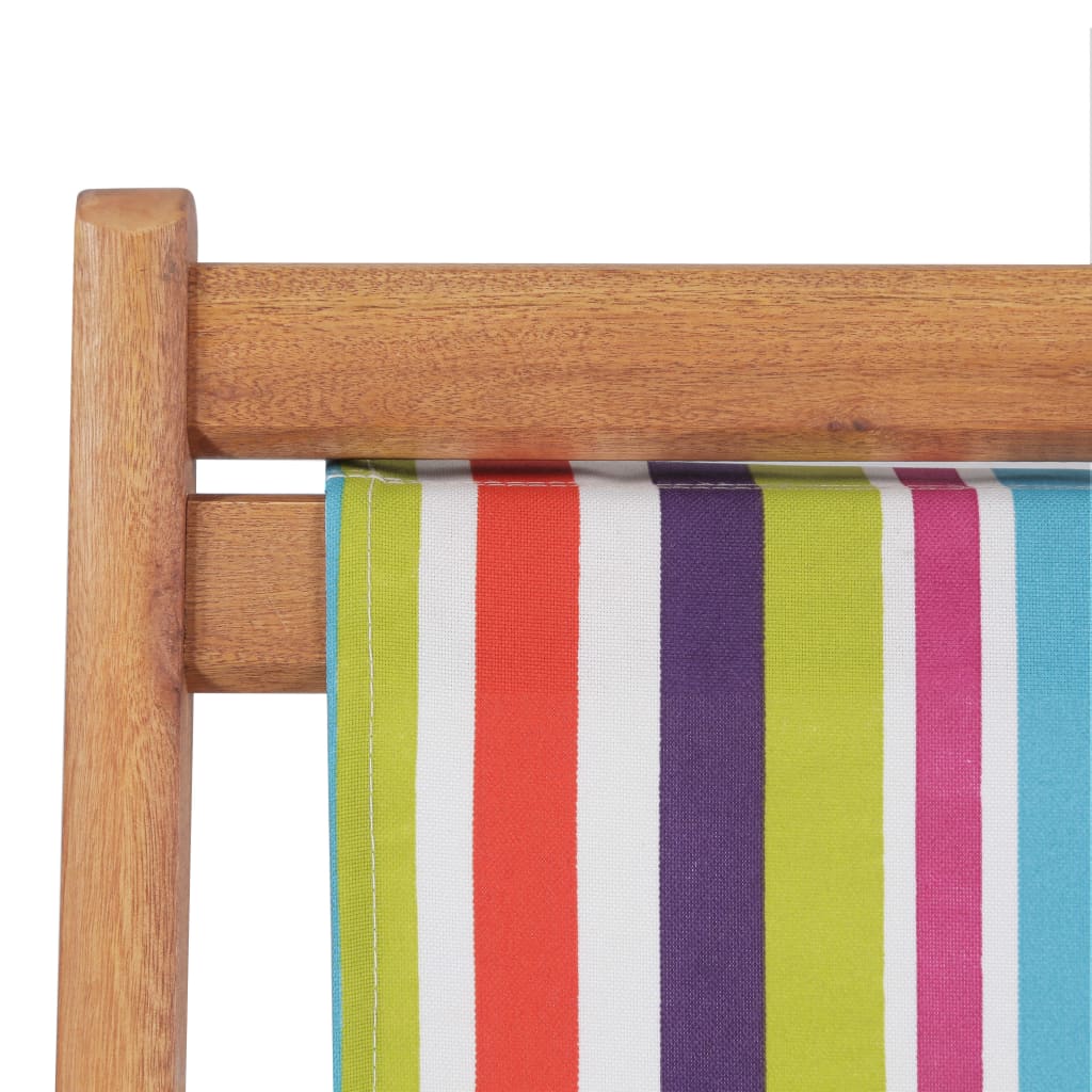 8718475613787_g_en_hd_5 vidaXL Folding Beach Chair Fabric and Wooden Frame Multicolour - Image 6