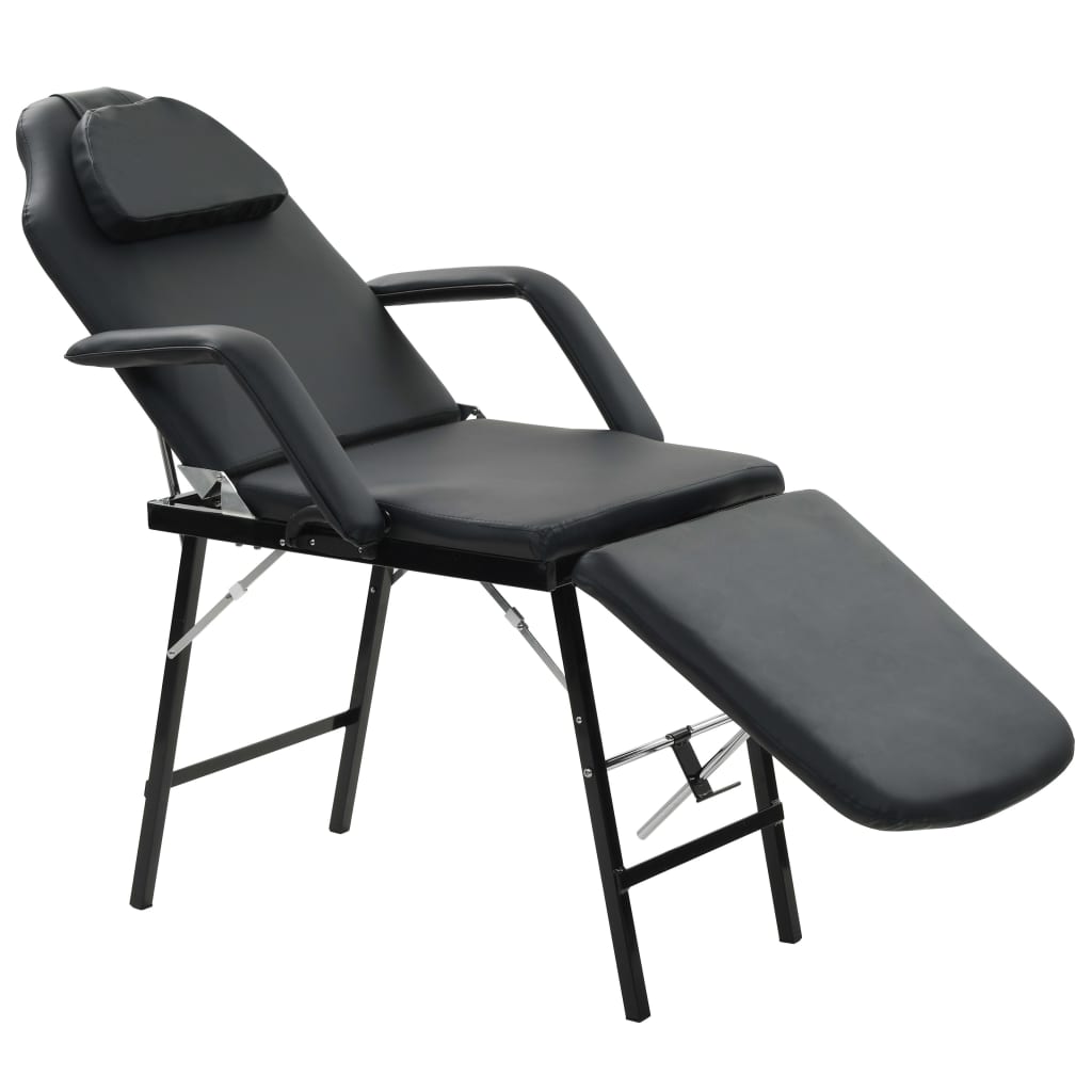 8718475613831_a_en_hd_1 vidaXL Portable Facial Treatment Chair Faux Leather 185x78x76 cm Black - Image 1