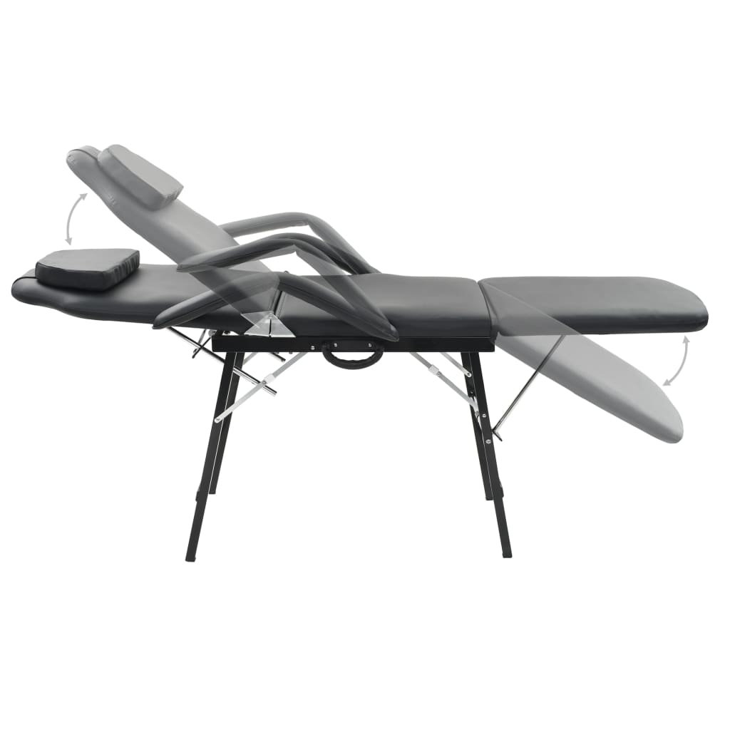 8718475613831_g_en_hd_2 vidaXL Portable Facial Treatment Chair Faux Leather 185x78x76 cm Black - Image 3