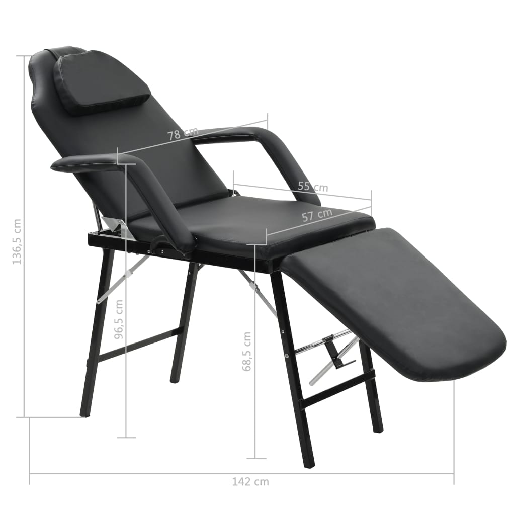8718475613831_g_en_hd_8 vidaXL Portable Facial Treatment Chair Faux Leather 185x78x76 cm Black - Image 9