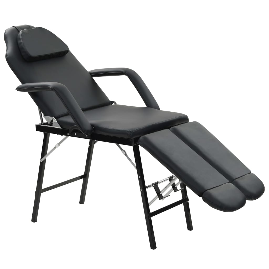 8718475613848_a_en_hd_1 vidaXL Portable Facial Treatment Chair Faux Leather 185x78x76 cm Black - Image 1