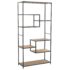 vidaXL Bookcase Solid Firwood and Steel 90.5x35x180 cm