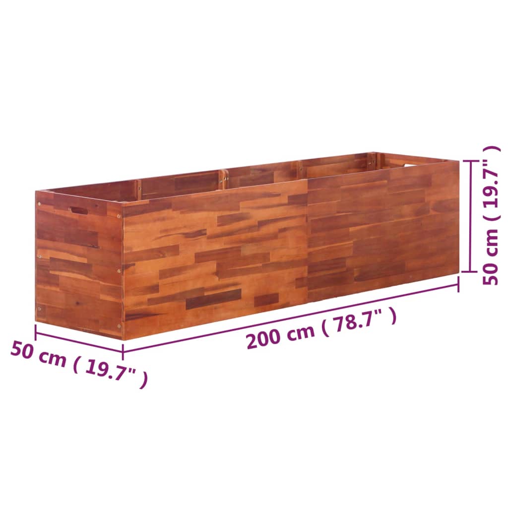 8718475614173_g_en_hd_5 vidaXL Garden Raised Bed Acacia Wood 200x50x50 cm - Image 6