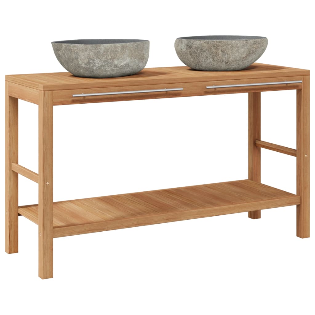 8718475614401_a_en_hd_1 vidaXL Bathroom Vanity Cabinet Solid Teak with Riverstone Sinks - Image 2