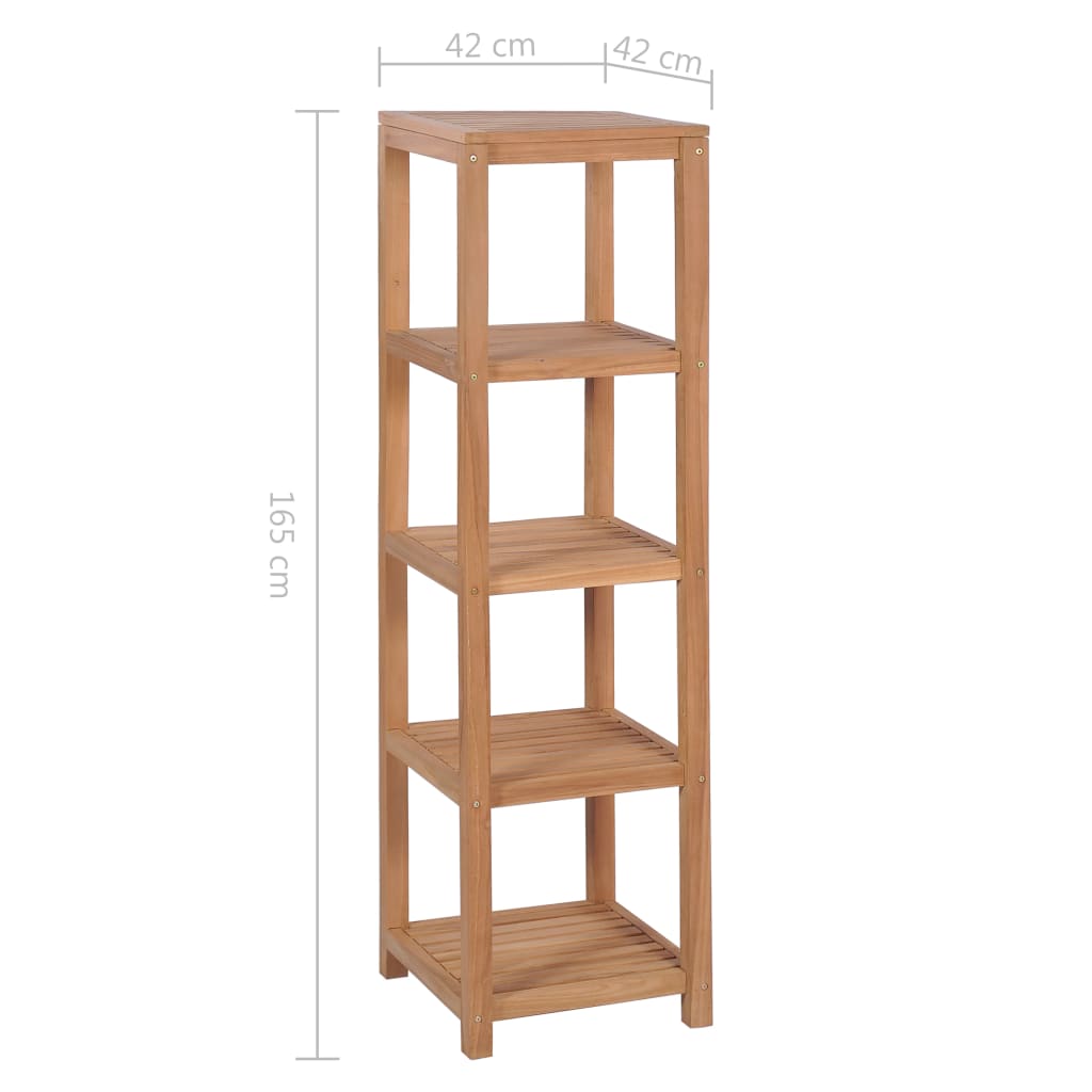 8718475614432_g_en_hd_5 vidaXL 4-Tier Bathroom Storage Rack Solid Teak 42x42x165 cm - Image 7