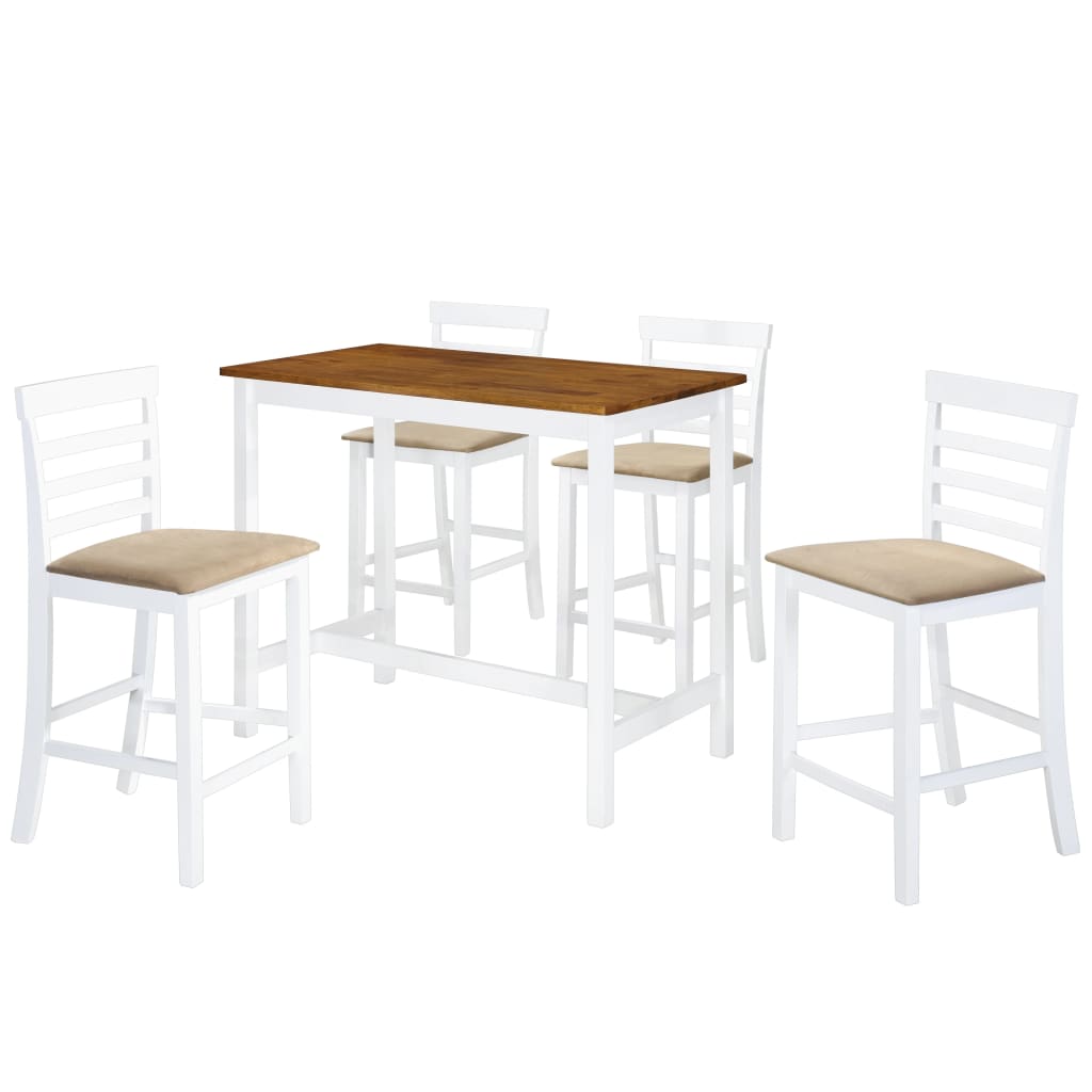 8718475614579_a_en_hd_1 vidaXL Bar Table and Stool Set 5 Pieces MDF Dark Brown - Image 1
