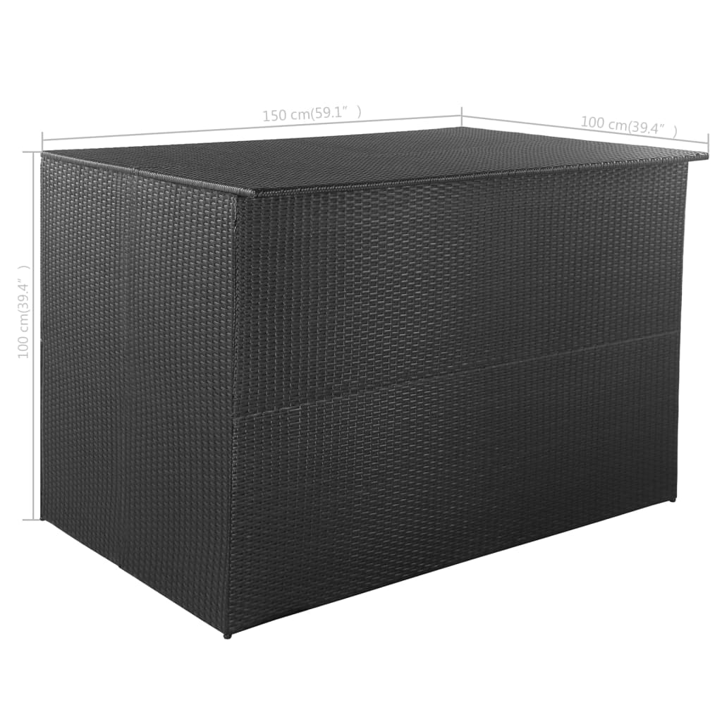 8718475614838_g_en_hd_6 vidaXL Garden Storage Box Black 150x100x100 cm Poly Rattan - Image 7