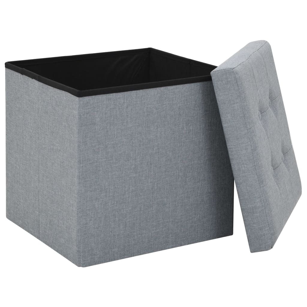 8718475616665_g_en_hd_2 vidaXL Folding Storage Stool Light Grey Faux Linen - Image 3