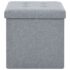 vidaXL Folding Storage Stool Light Grey Faux Linen - Image 5