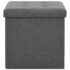 vidaXL Folding Storage Stools 2 pcs Dark Grey Faux Linen - Image 5