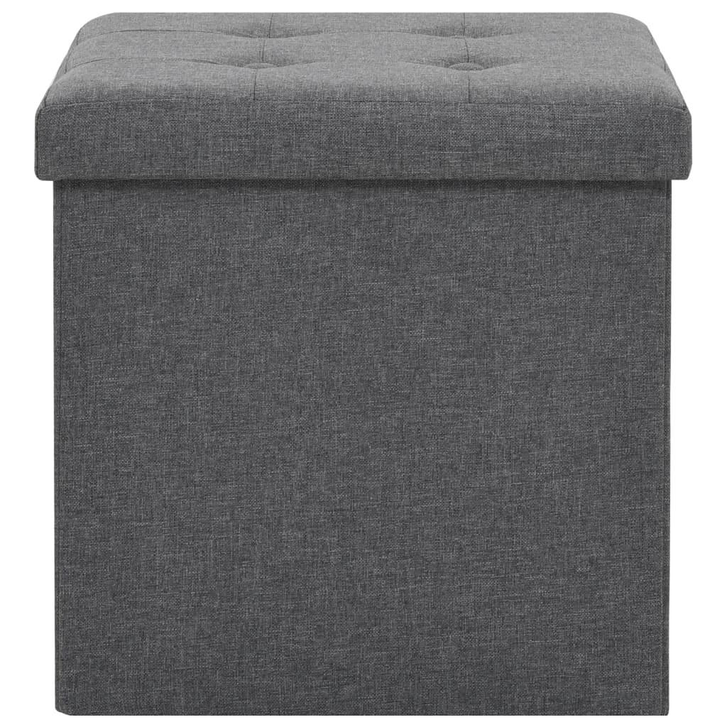 8718475616672_g_en_hd_4 vidaXL Folding Storage Stools 2 pcs Dark Grey Faux Linen - Image 5