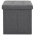 vidaXL Folding Storage Stools 2 pcs Dark Grey Faux Linen - Image 6