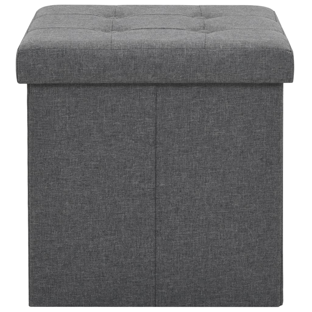 8718475616672_g_en_hd_5 vidaXL Folding Storage Stools 2 pcs Dark Grey Faux Linen - Image 6