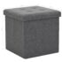 vidaXL Folding Storage Stools 2 pcs Dark Grey Faux Linen - Image 9
