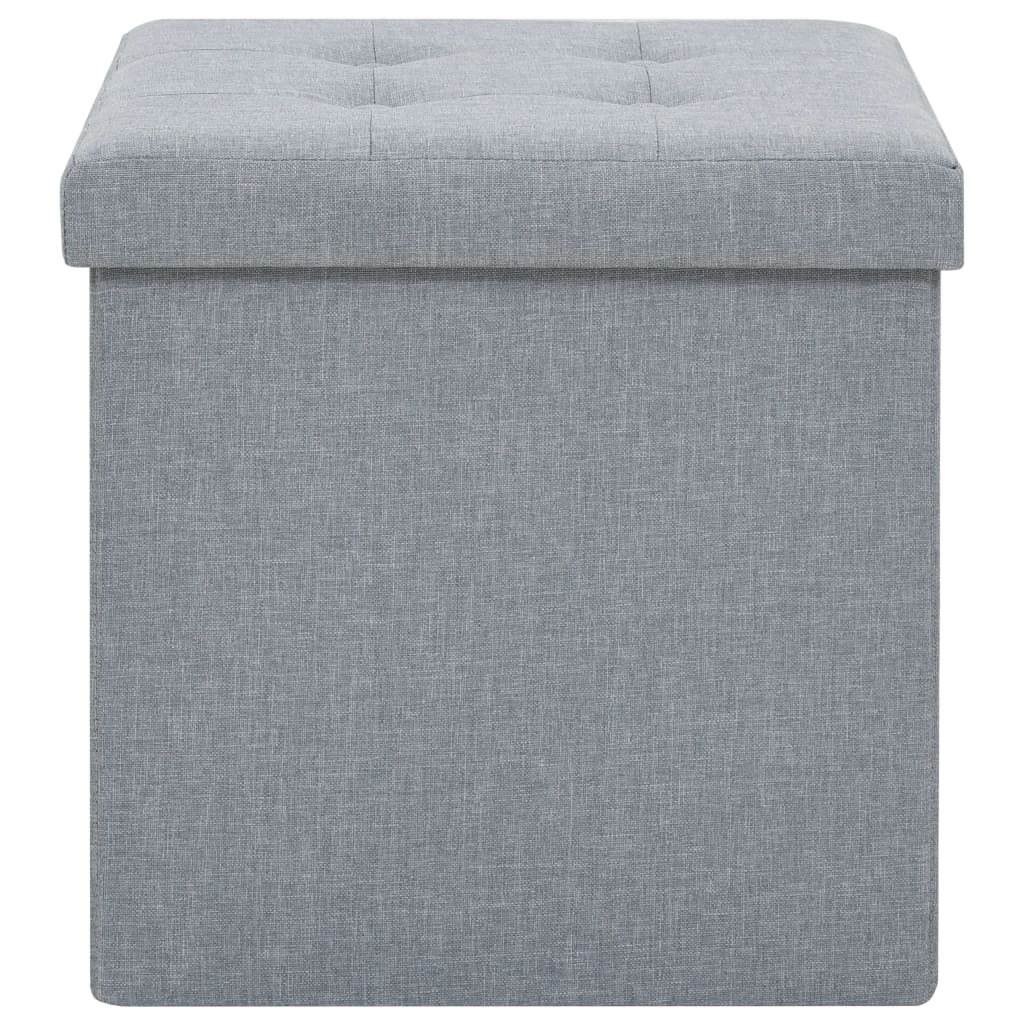 8718475616689_g_en_hd_4 vidaXL Folding Storage Stools 2 pcs Light Grey Faux Linen - Image 5