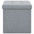 vidaXL Folding Storage Stools 2 pcs Light Grey Faux Linen - Image 6