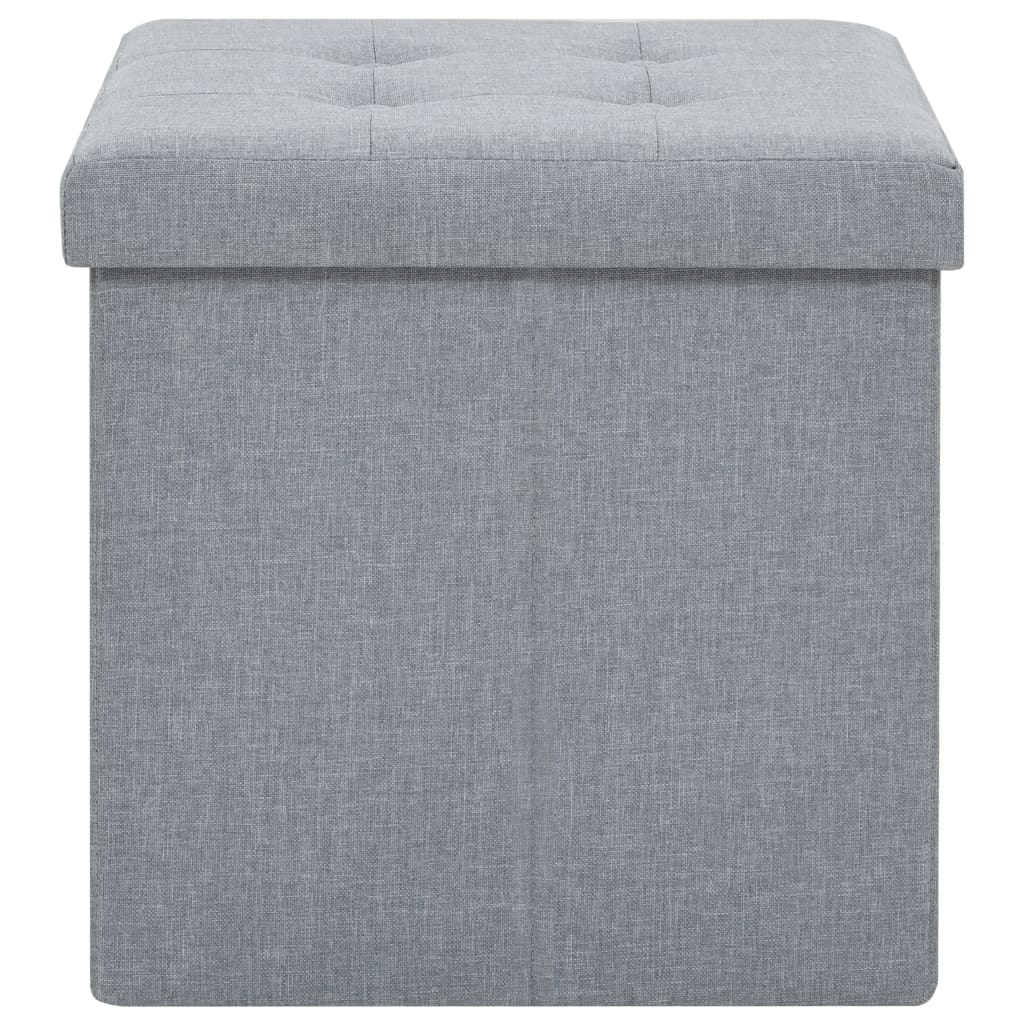 8718475616689_g_en_hd_5 vidaXL Folding Storage Stools 2 pcs Light Grey Faux Linen - Image 6