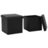 vidaXL Folding Storage Stools 2 pcs Black Faux Leather