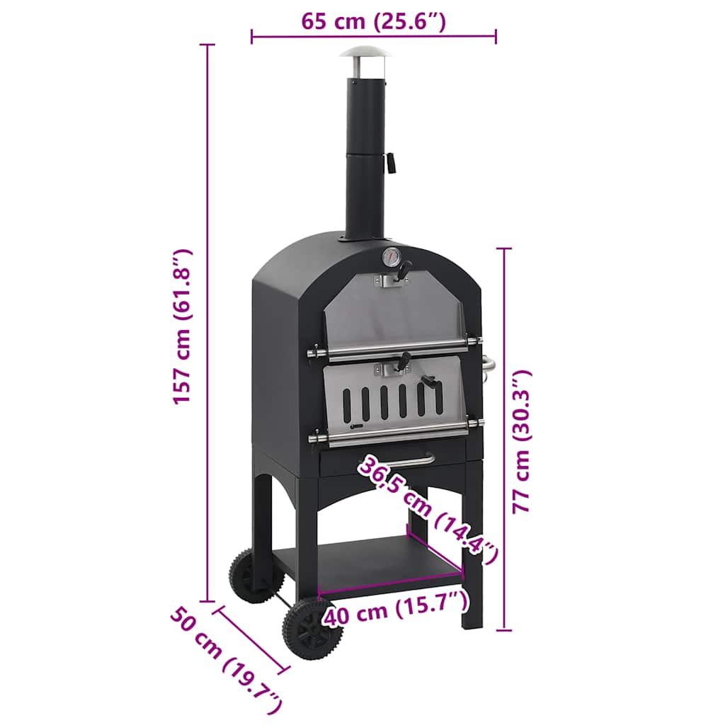 8718475616894_g_en_hd_8 vidaXL Charcoal Fired Outdoor Pizza Oven with Fireclay Stone - Image 9