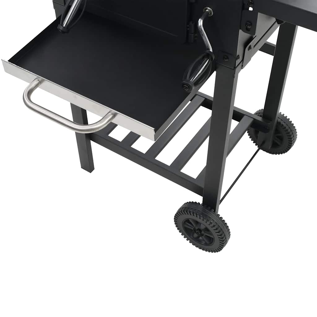 8718475616900_g_en_hd_10 vidaXL Charcoal-Fueled BBQ Grill with Bottom Shelf Black - Image 11