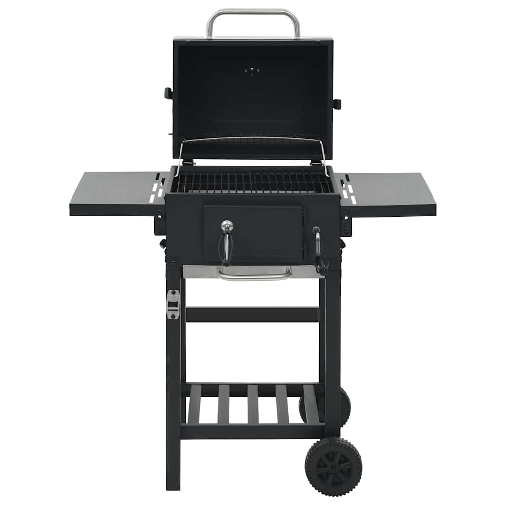 8718475616900_g_en_hd_4 vidaXL Charcoal-Fueled BBQ Grill with Bottom Shelf Black - Image 5