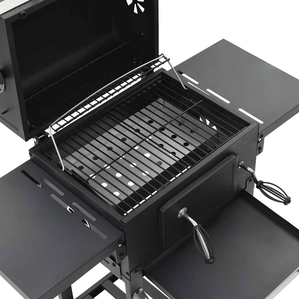 8718475616900_g_en_hd_6 vidaXL Charcoal-Fueled BBQ Grill with Bottom Shelf Black - Image 7