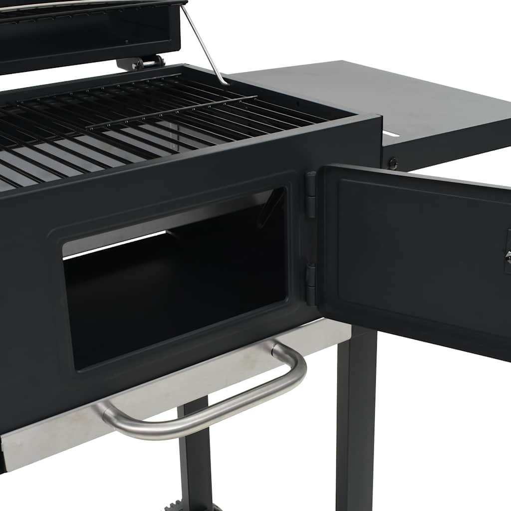 8718475616900_g_en_hd_7 vidaXL Charcoal-Fueled BBQ Grill with Bottom Shelf Black - Image 8