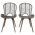 vidaXL Dining Chairs 2 pcs Brown Natural Rattan - Image 2