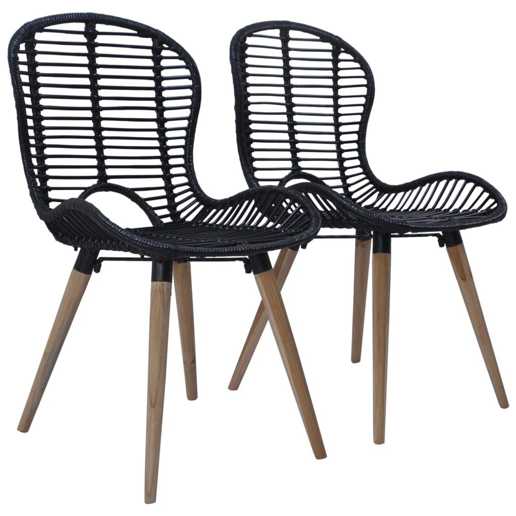 8718475617075_a_en_hd_1 vidaXL Dining Chairs 2 pcs Black Natural Rattan - Image 1