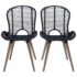 vidaXL Dining Chairs 2 pcs Black Natural Rattan - Image 2