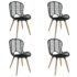 vidaXL Dining Chairs 4 pcs Black Natural Rattan