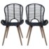 vidaXL Dining Chairs 4 pcs Black Natural Rattan - Image 2