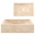 vidaXL Sink 45x30x12 cm Marble High Gloss Cream - Image 2