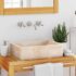 vidaXL Sink 45x30x12 cm Marble High Gloss Cream