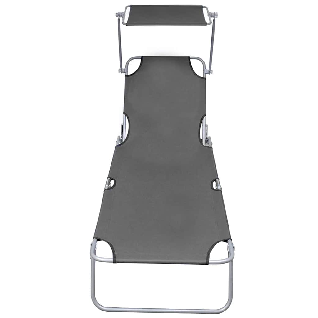 8718475617679_g_en_hd_2 vidaXL Folding Sun Lounger with Canopy Steel Grey - Image 3