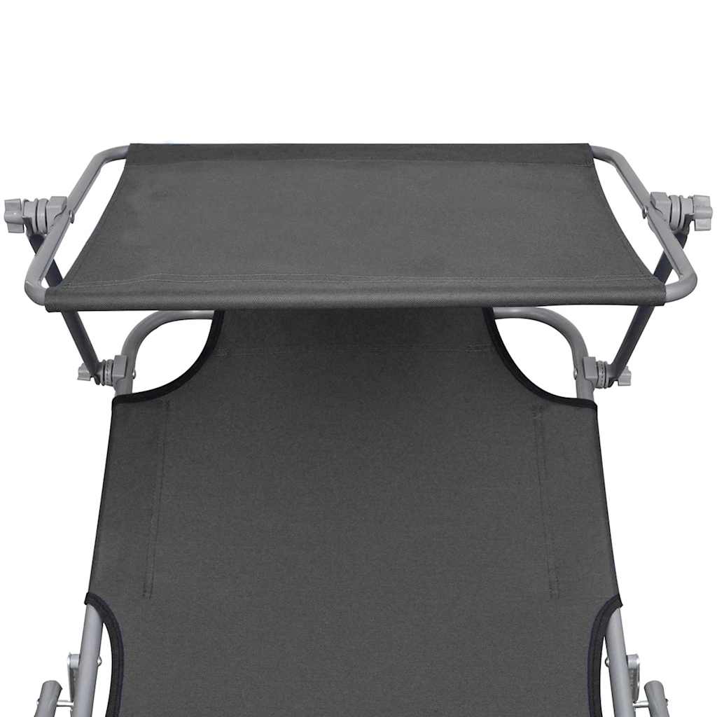 8718475617679_g_en_hd_3 vidaXL Folding Sun Lounger with Canopy Steel Grey - Image 4