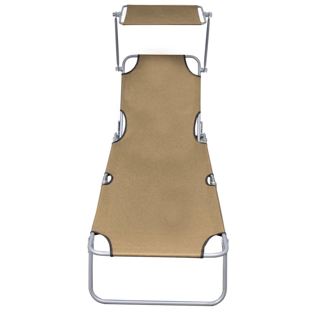 8718475617686_g_en_hd_1 vidaXL Folding Sun Lounger with Canopy Steel Taupe - Image 2
