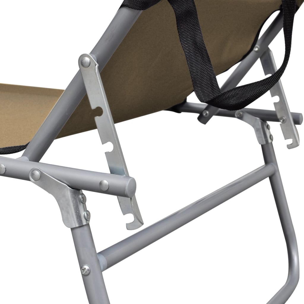 8718475617686_g_en_hd_5 vidaXL Folding Sun Lounger with Canopy Steel Taupe - Image 6