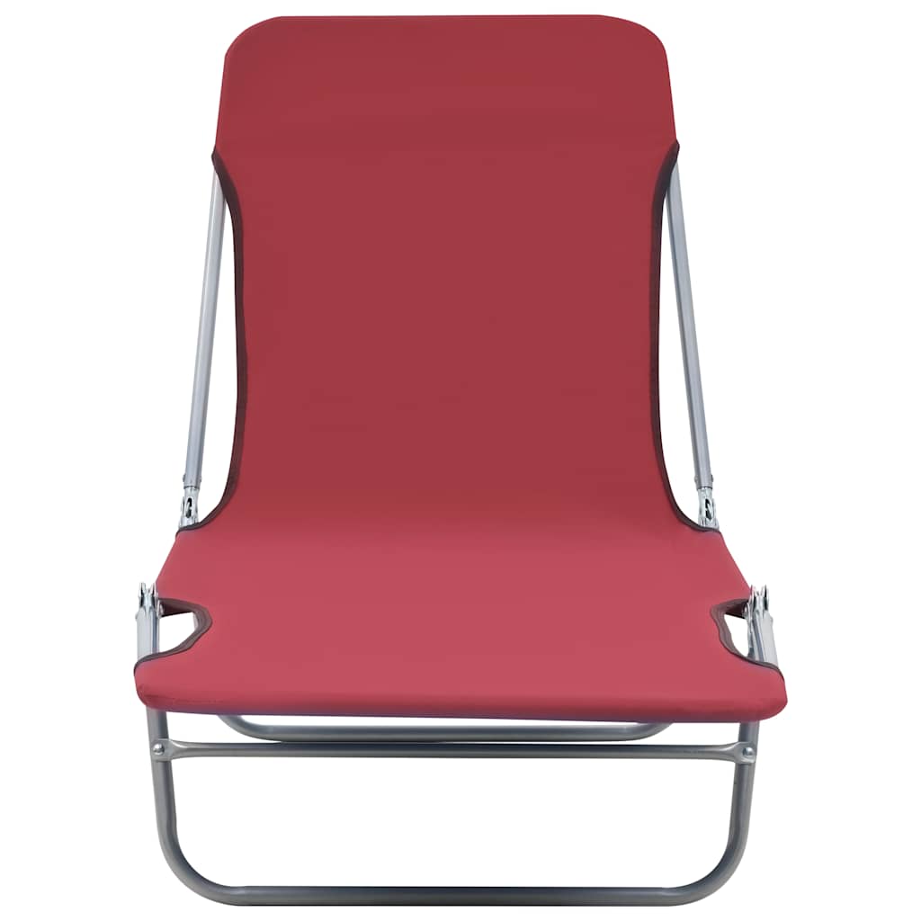 8718475617778_g_en_hd_2 vidaXL Folding Sun Loungers 2 pcs Steel and Fabric Red - Image 3