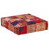 vidaXL Patchwork Pouffe Square Cotton Handmade 50x50x12 cm Red - Image 4