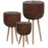 vidaXL Planter 3 pcs Wicker with PE Lining - Image 2