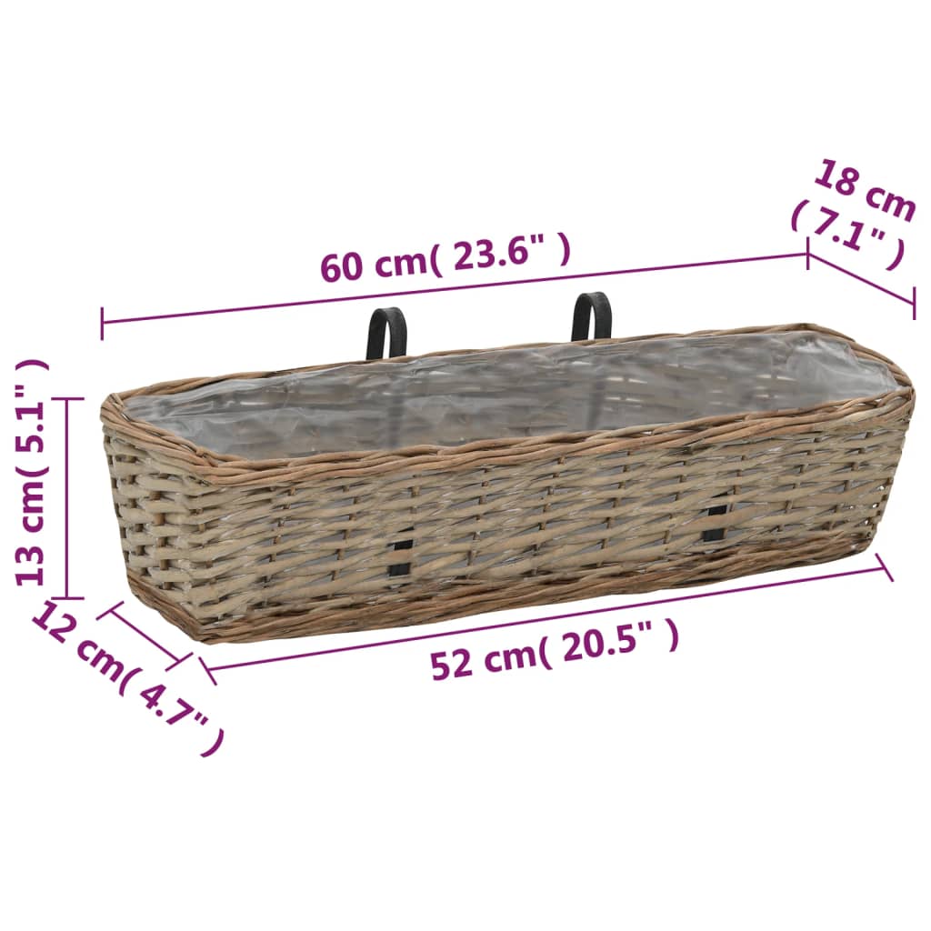 8718475620778_g_en_hd_5 vidaXL Balcony Planter 2 pcs Wicker with PE Lining 60 cm - Image 6