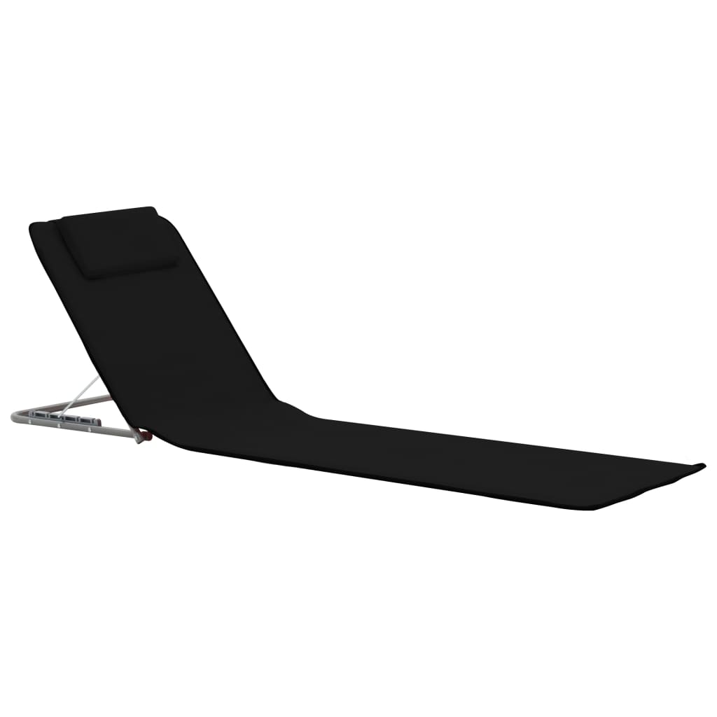 8718475621256_g_en_hd_1 vidaXL Folding Beach Mats 2 pcs Steel and Fabric Black - Image 2