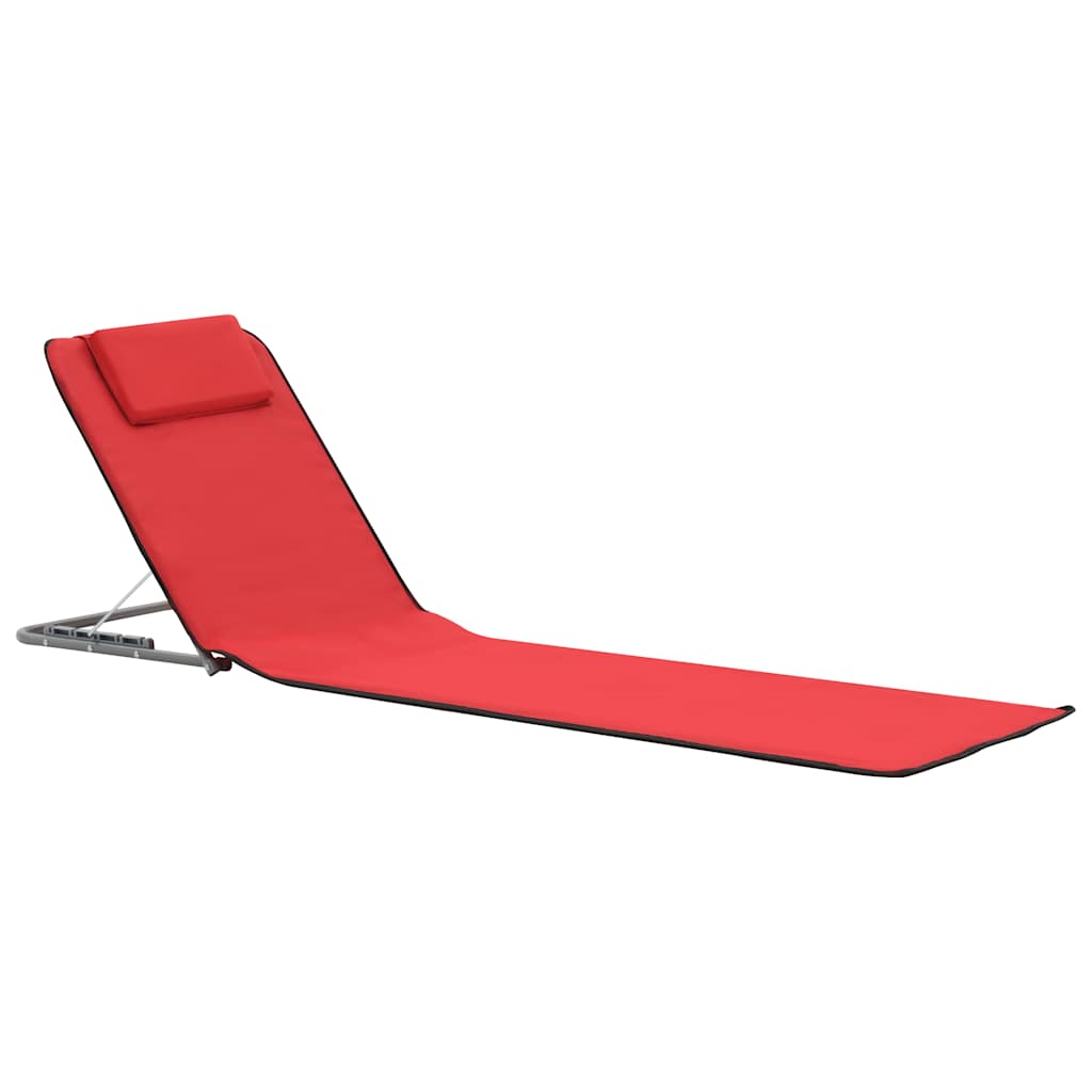 8718475621263_g_en_hd_1 vidaXL Folding Beach Mats 2 pcs Steel and Fabric Red - Image 2