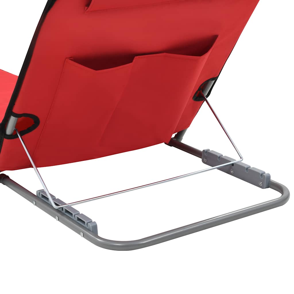 8718475621263_g_en_hd_4 vidaXL Folding Beach Mats 2 pcs Steel and Fabric Red - Image 5