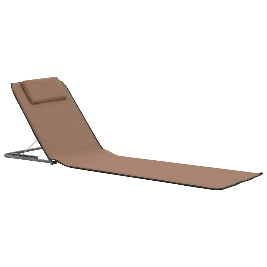 8718475621287_g_en_hd_1 vidaXL Folding Beach Mats 2 pcs Steel and Fabric Brown - Image 2